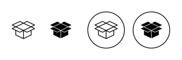 Box Symbole Gesetzt Kastenschild Und Symbol Paket Paket — Stockvektor