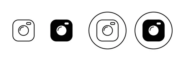 Иконки Камер Установлены Знак Символ Фотокамеры Фотография Значок — стоковый вектор