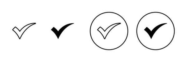 Check Mark Icons Set Tick Mark Sign Symbol — Stock Vector