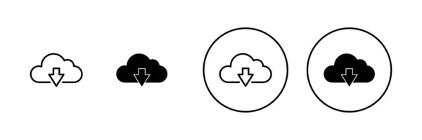 Cloud Icons Set Cloud Sign Symbol — Stock Vector