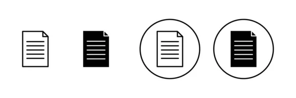 Ensemble Icônes Document Panneau Symbole Papier Icône Fichier — Image vectorielle