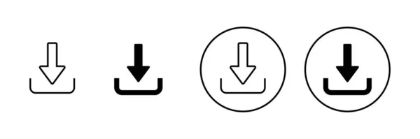 Télécharger Icônes Ensemble Télécharger Signe Symbole — Image vectorielle
