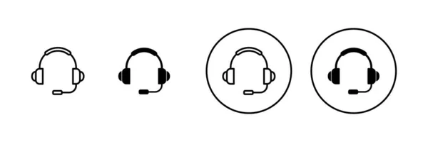 Kopfhörer Icons Gesetzt Zeichen Und Symbol Für Headset — Stockvektor