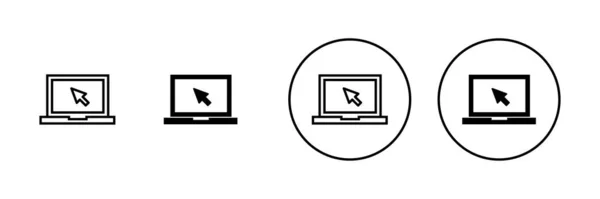 Laptop Pictogrammen Ingesteld Computerteken Symbool — Stockvector