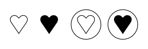 Ikony Miłości Ustawione Znak Serca Symbol Jak Wektor Ikony — Wektor stockowy