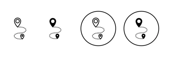 Mappe Pin Set Icone Posizione Segno Simbolo Geo Individuare Icona — Vettoriale Stock