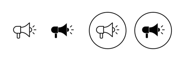 Мегафонные Иконки Знак Символ Громкоговорителя — стоковый вектор