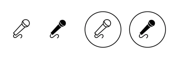 麦克风图标设置 卡拉Ok标志和符号 — 图库矢量图片