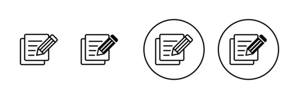 Ikony Zapisane Oznaczenie Symbol Notatnika — Wektor stockowy