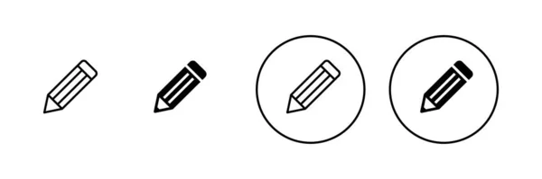 Набір Піктограм Олівця Знак Ручки Символ Вектор Піктограми Редагування — стоковий вектор