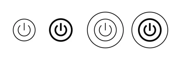 Набор Значков Питания Знак Символ Переключателя Питания Электроэнергия — стоковый вектор