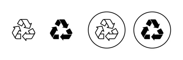 Conjunto Ícones Reciclagem Sinal Reciclagem Símbolo — Vetor de Stock