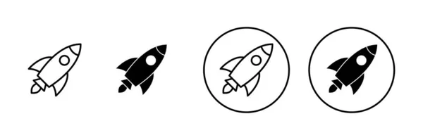 Rocket Icons Set Startup Sign Symbol Rocket Launcher Icon — Stock Vector