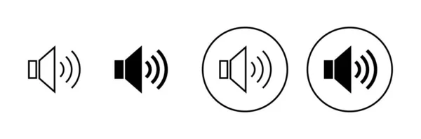Набор Значков Динамика Знак Громкости Символ Значок Громкоговорителя Звуковой Символ — стоковый вектор