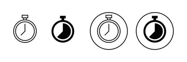 Stoppuhr Symbole Gesetzt Zeitschaltzeichen Und Symbol Countdown Symbol Zeitspanne — Stockvektor