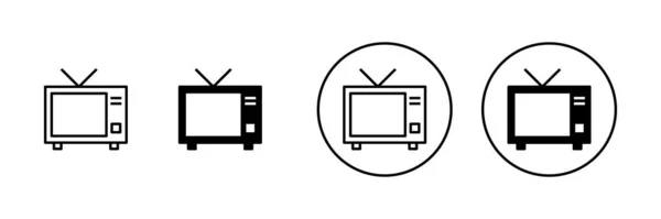 Conjunto Iconos Signo Símbolo Televisión — Archivo Imágenes Vectoriales