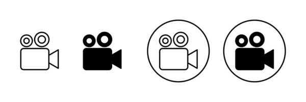 视频图标设置 摄像机的标志和符号 电影标志 — 图库矢量图片