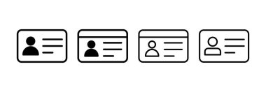 Web ve mobil uygulama için lisans simgesi vektörü. Kimlik kartı simgesi. Sürücü ehliyeti, personel kimlik kartı 