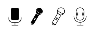 Web ve mobil uygulama için mikrofon simgesi vektörü. Karaoke işareti ve sembol