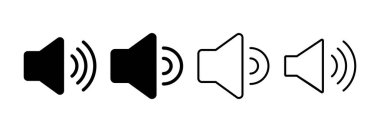 Web ve mobil uygulama için ikon vektörü. Ses düzeyi ve sembol. Hoparlör ikonu. ses sembolü
