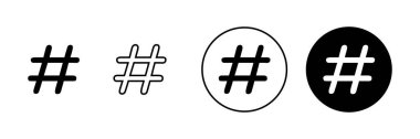 Etiket simgeleri ayarlandı. hashtag işareti ve sembol