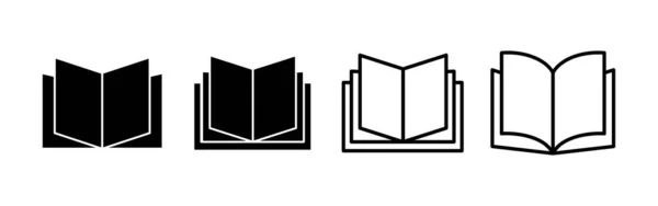 Вектор Иконок Книг Веб Мобильного Приложения Открытый Знак Книги Символ — стоковый вектор