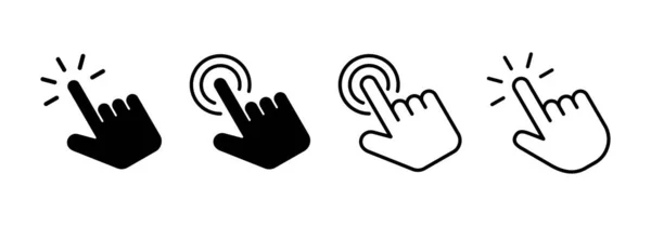 Вектор Піктограми Ручного Клацання Веб Мобільного Додатку Знак Вказівника Символ — стоковий вектор