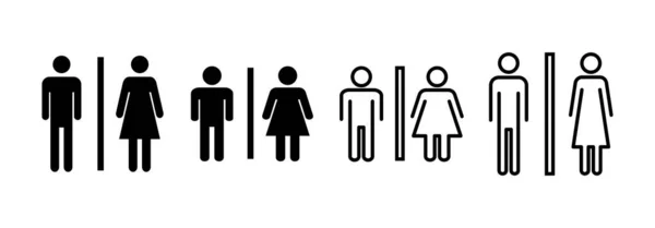 Toilet Icon Vector Web Mobile App Girls Boys Restrooms Sign — Stock Vector