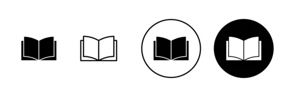 Boeken Iconen Ingesteld Open Boekteken Symbool Ebook Icoon — Stockvector