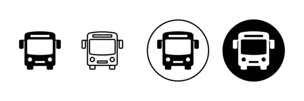 Conjunto Iconos Autobús Señal Autobús Símbolo — Vector de stock