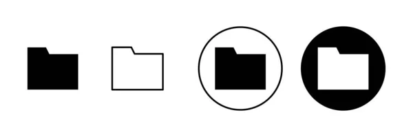 Folder Icons Set Folder Sign Symbol — Stock Vector