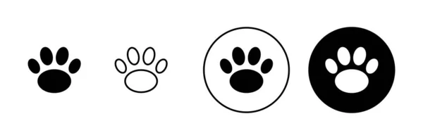 Paw Εικονίδια Που Σημάδι Και Σύμβολο Αποτυπώματος Ποδιού Πόδι Σκύλου — Διανυσματικό Αρχείο