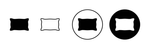 Ikony Poduszek Ustawione Znak Symbol Poduszki Wygodna Puszysta Poduszka — Wektor stockowy