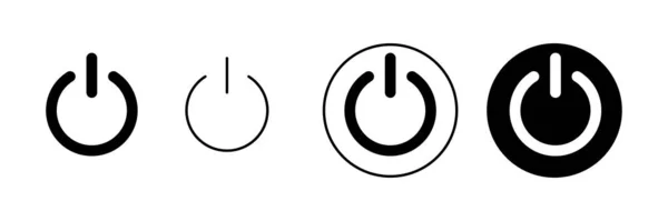Icone Alimentazione Impostate Segno Simbolo Power Switch Energia Elettrica — Vettoriale Stock