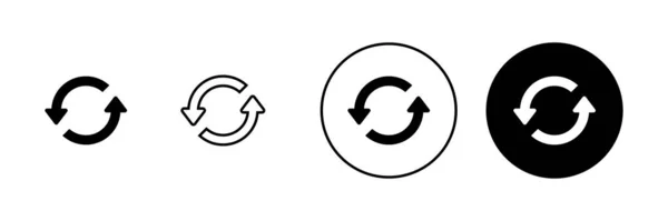 Zestaw Ikon Odświeżenia Przeładuj Znak Symbol Ikona Aktualizacji — Wektor stockowy