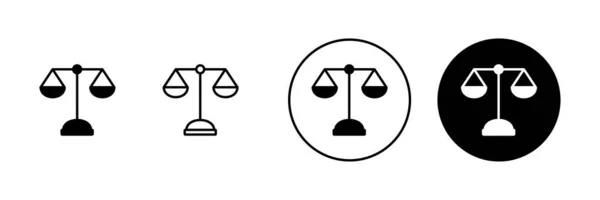 Icônes Échelles Réglées Icône Échelle Droit Signe Symbole Justice — Image vectorielle