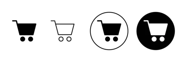 Shopping Icons Set Shopping Cart Sign Symbol Trolley Icon — Stock Vector