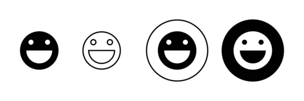 Ikon Senyum Diatur Ikon Emoticon Senyum Tanda Umpan Balik Dan - Stok Vektor