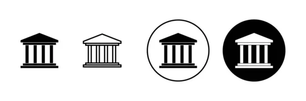 Bankovní Ikony Nastaveny Bankovní Značka Symbol Muzeum Univerzita — Stockový vektor