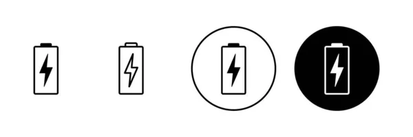 Batterijpictogrammen Ingesteld Acculadingsteken Batterijlaadniveau — Stockvector