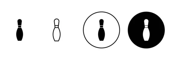 Jeu Icônes Bowling Boule Bowling Signe Symbole Broche — Image vectorielle