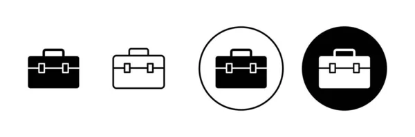 ブリーフケースのアイコンセット スーツケースのサインとシンボル 荷物記号 — ストックベクタ
