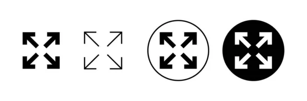 Набор Полноэкранных Иконок Расшириться Полного Экрана Знак Символ Символ Стрелки — стоковый вектор