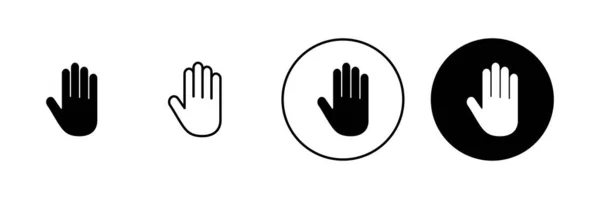 Handikoner Inställda Handtecken Och Symbol Palm — Stock vektor