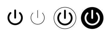 Güç simgeleri ayarlandı. Güç Anahtarı işareti ve sembolü. Elektrik gücü.