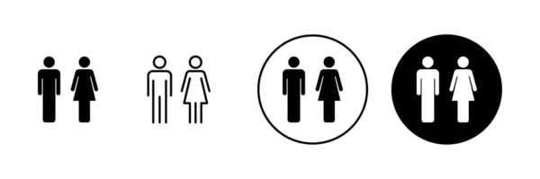 Ikony Mężczyzny Kobiety Ustawione Męski Żeński Znak Symbol Dziewczyny Chłopcy — Wektor stockowy