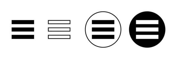 Menu Icônes Réglées Signe Symbole Menu Web Symbole Menu Hamburger — Image vectorielle
