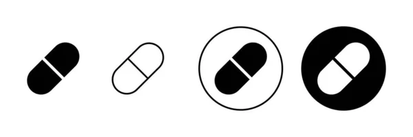 Pills Icons Set Capsule Icon Drug Sign Symbol — Stock Vector
