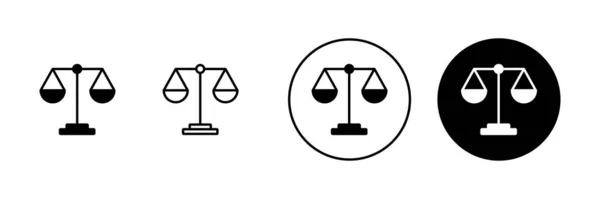Встановити Масштаб Піктограм Значок Масштабу Закону Знак Справедливості Символ — стоковий вектор