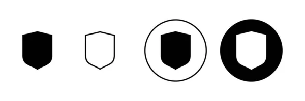 Ícones Escudo Activados Ícone Proteção Signo Símbolo Segurança —  Vetores de Stock